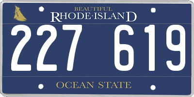 RI license plate 227619