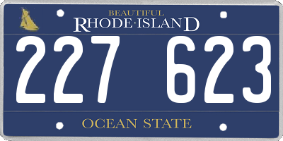 RI license plate 227623