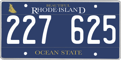 RI license plate 227625