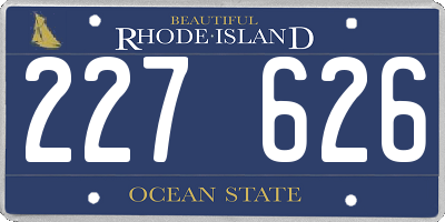RI license plate 227626