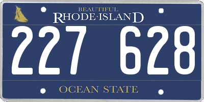RI license plate 227628