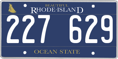 RI license plate 227629