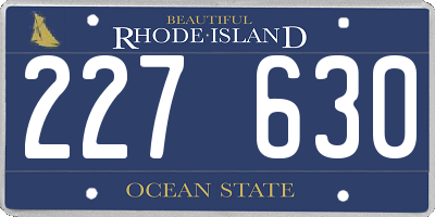 RI license plate 227630