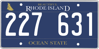 RI license plate 227631