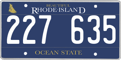 RI license plate 227635