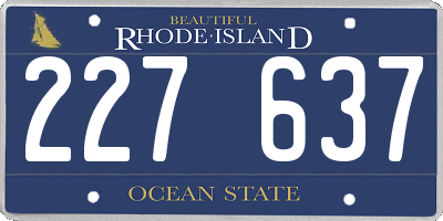 RI license plate 227637