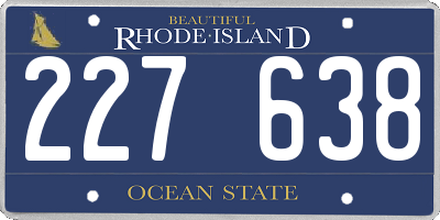 RI license plate 227638