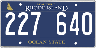 RI license plate 227640