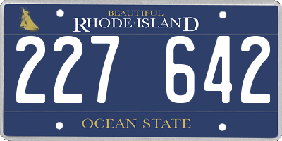 RI license plate 227642