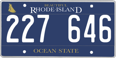 RI license plate 227646