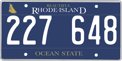 RI license plate 227648