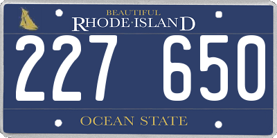 RI license plate 227650