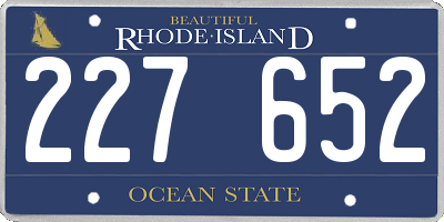 RI license plate 227652