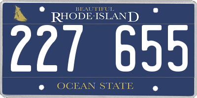 RI license plate 227655