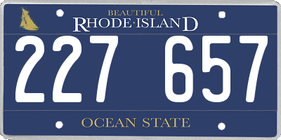 RI license plate 227657