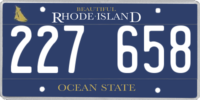 RI license plate 227658
