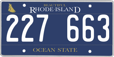 RI license plate 227663