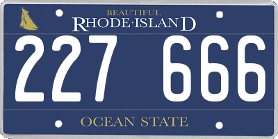 RI license plate 227666
