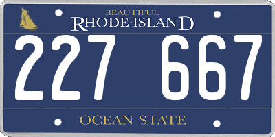 RI license plate 227667