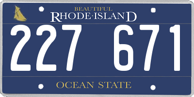 RI license plate 227671