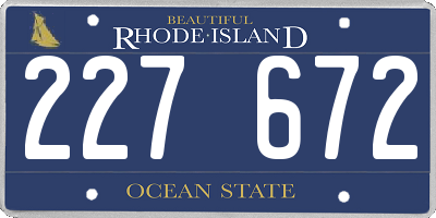 RI license plate 227672