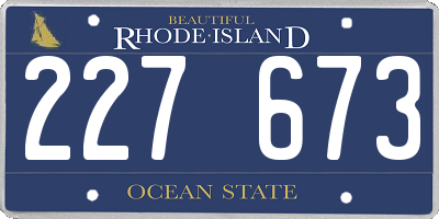 RI license plate 227673