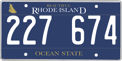 RI license plate 227674