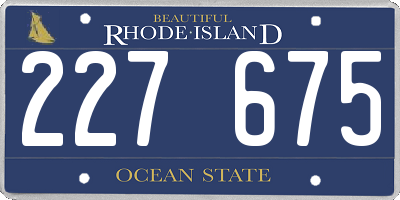 RI license plate 227675