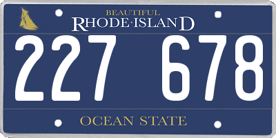 RI license plate 227678