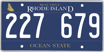 RI license plate 227679