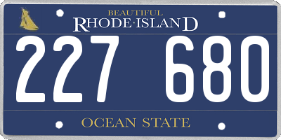 RI license plate 227680
