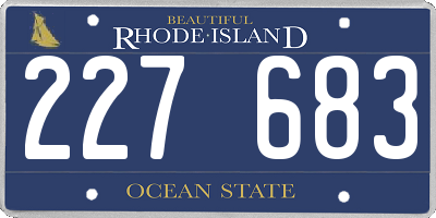 RI license plate 227683