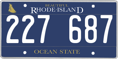 RI license plate 227687