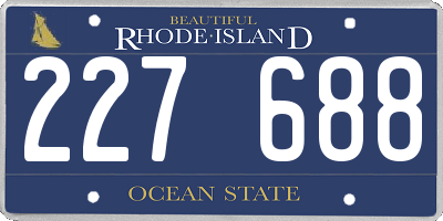 RI license plate 227688