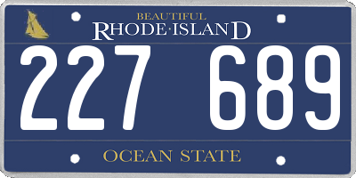 RI license plate 227689