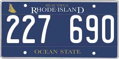 RI license plate 227690