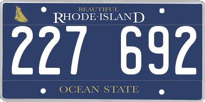 RI license plate 227692