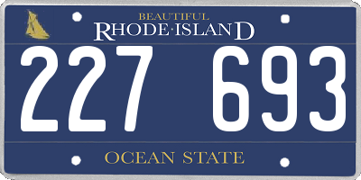 RI license plate 227693