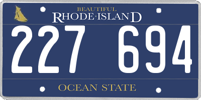 RI license plate 227694
