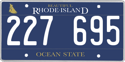 RI license plate 227695