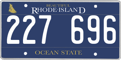 RI license plate 227696