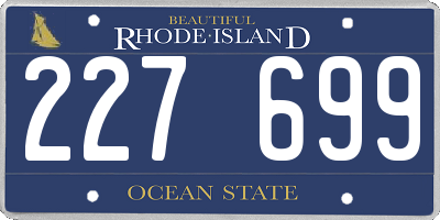 RI license plate 227699