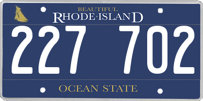 RI license plate 227702