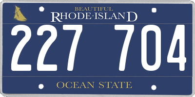 RI license plate 227704