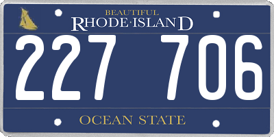 RI license plate 227706