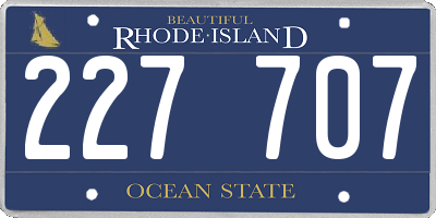 RI license plate 227707