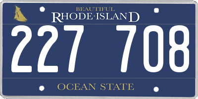 RI license plate 227708