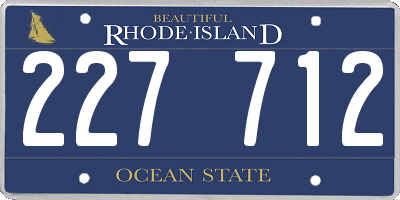 RI license plate 227712