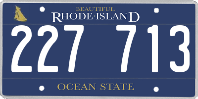 RI license plate 227713