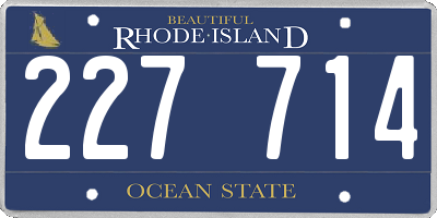 RI license plate 227714